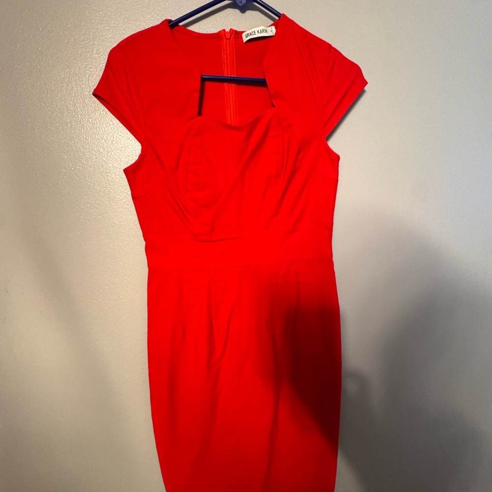 Grace Karin Red Midi Dress Elegant and Timeless